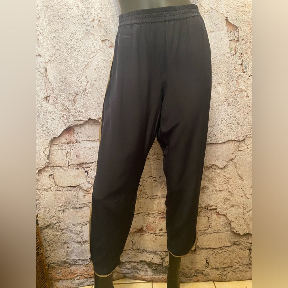 Club Monoco Navy/Taupe Silk Joggers